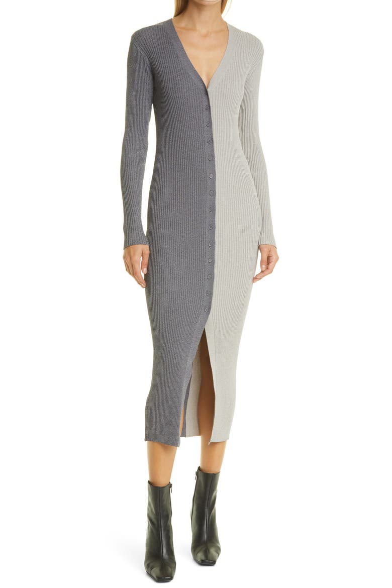 Shoko Colorblock Sweater Dress, Main, color, HEATHER GREY/ CHARCOAL