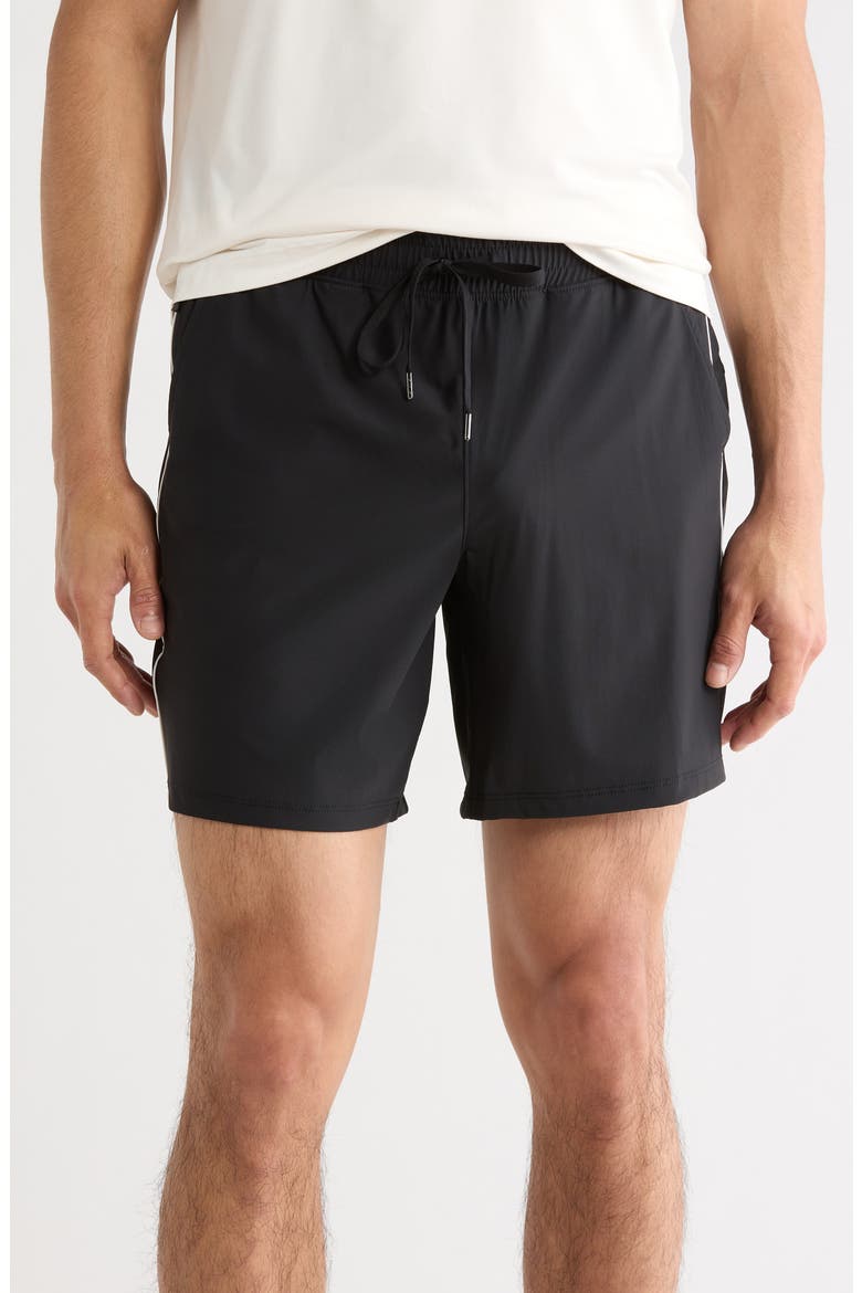 7-Inch Warp Sonic Active Shorts, Main, color, BLACK/ WHITE