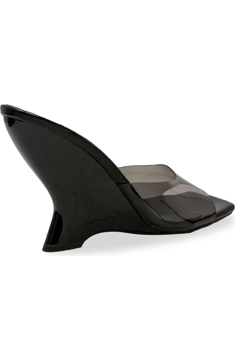 CHASE AND CHLOE Alia Clear Strap Wedge Sandal, Alternate, color, Clear Black