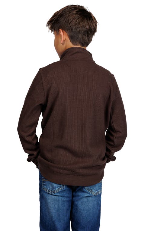 Tailorbyrd Kids' Knit Quarter-zip Pullover In Brown