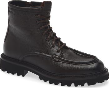 BOSS Julio Lugged Moc Toe Leather Boot (Men) | Nordstromrack display picture 3