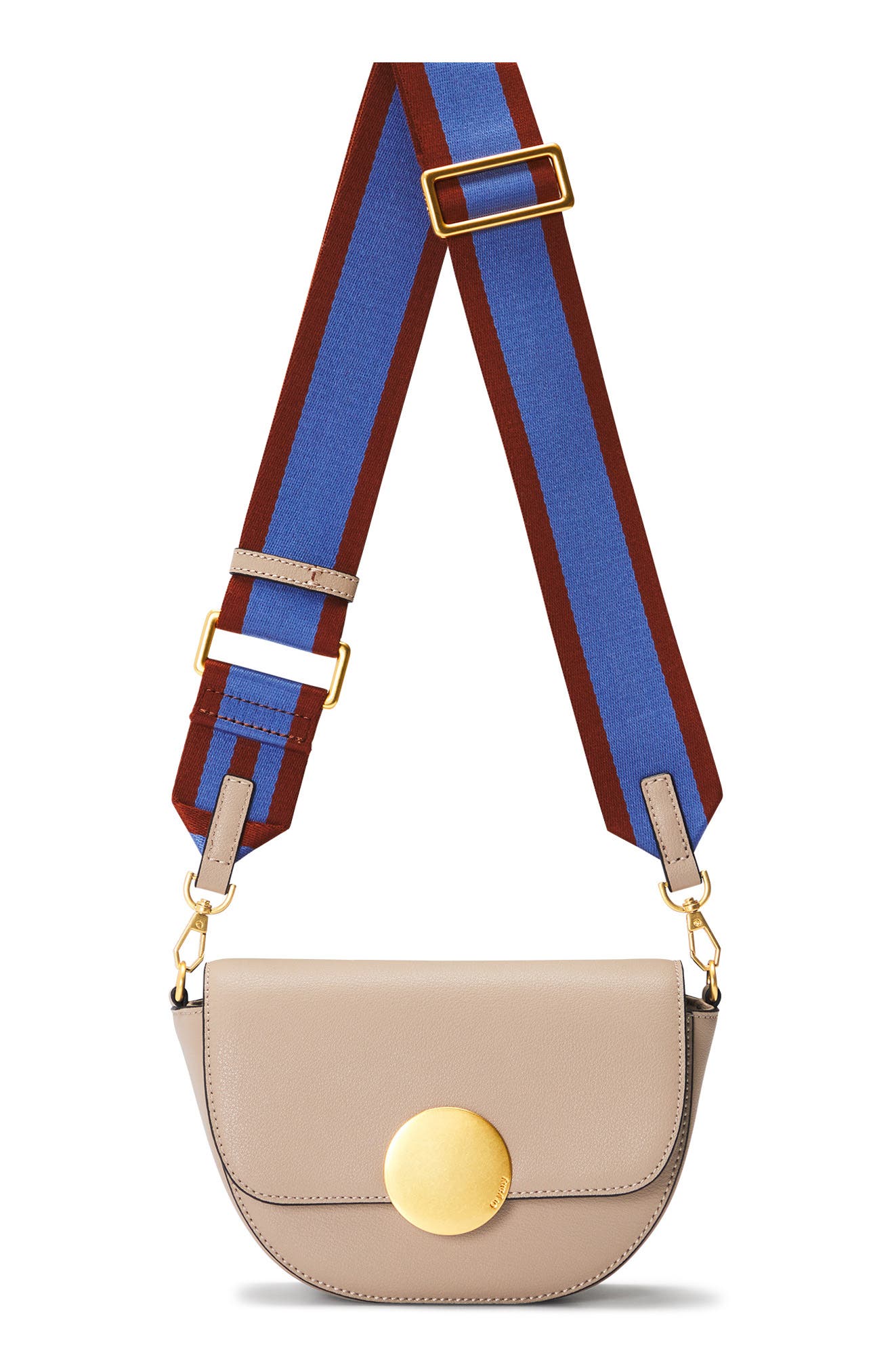 Lottie Leather Saddle Crossbody Bag, Alternate, color, TAUPE