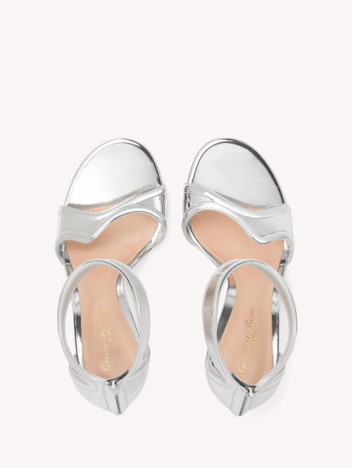 Gianvito Rossi Lucrezia 100mm Mirrored-leather Sandals In Silver