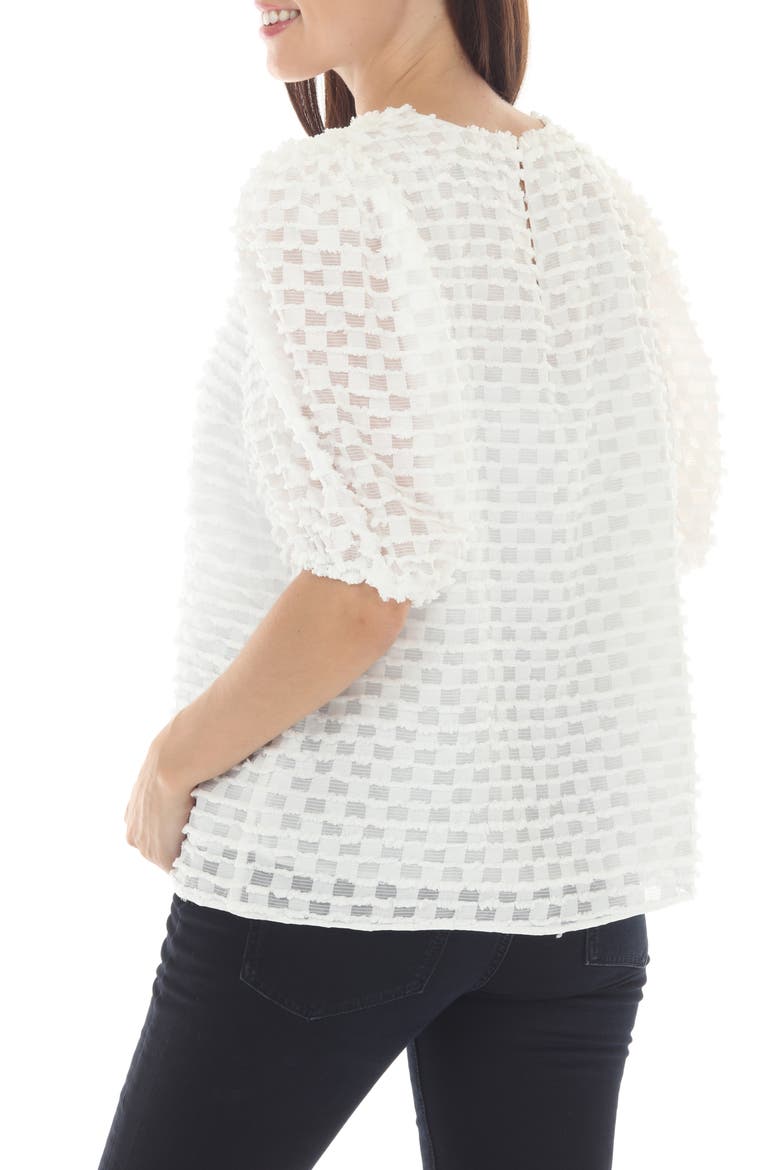 Textured Puff Sleeve Top, Alternate, color, WHITE