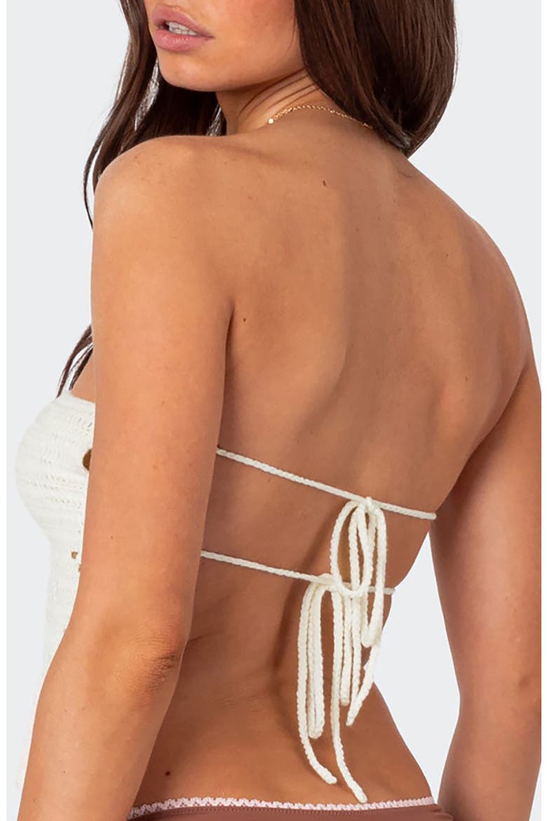 Niki Crochet Tie Back Strapless Top, Alternate, color, CREAM