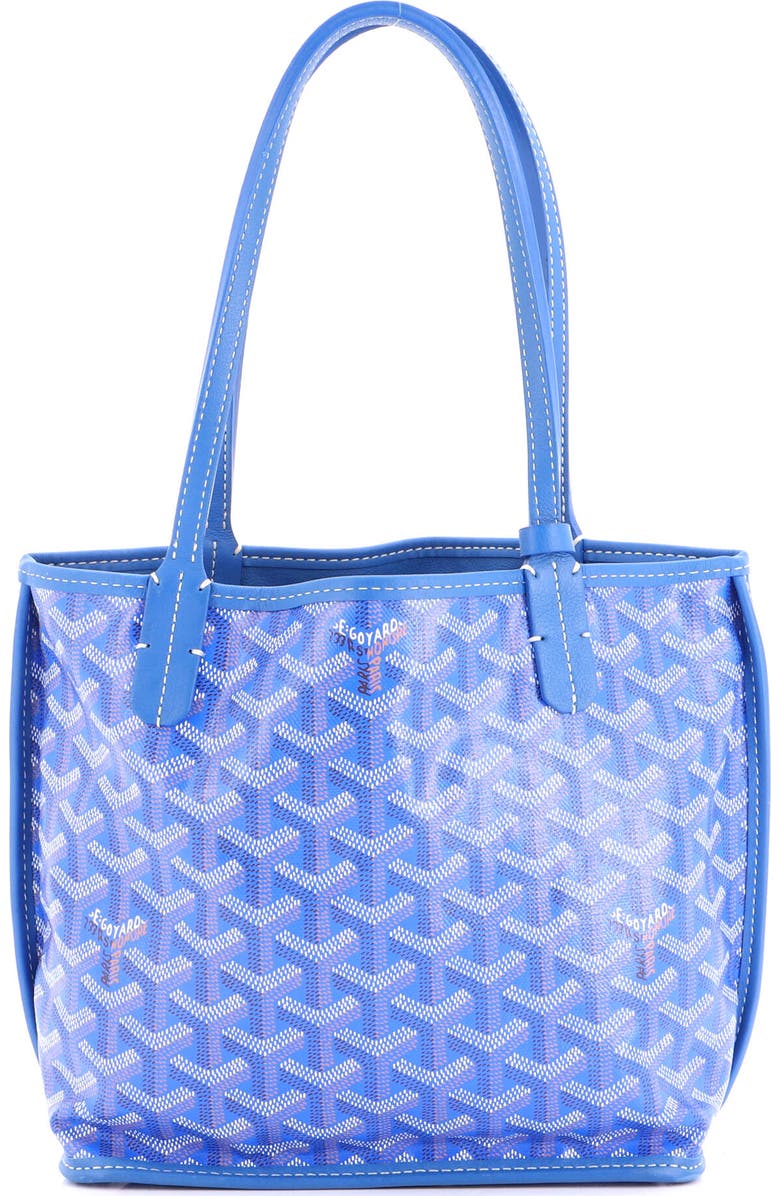 Pre-Owned Goyard Anjou Reversible Tote Coated Canvas Mini, Main, color, Blue