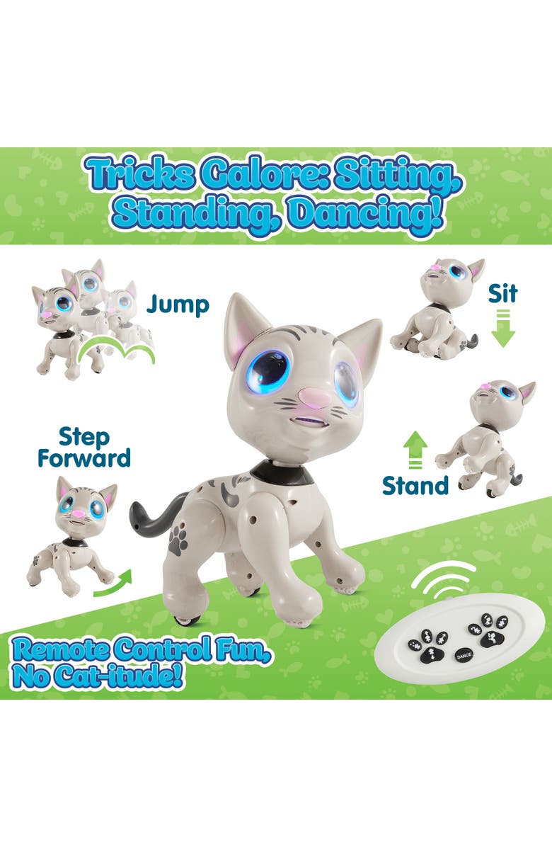 Power Your Fun Robo Pets Education Robot Cat Toy, Alternate, color, Grey