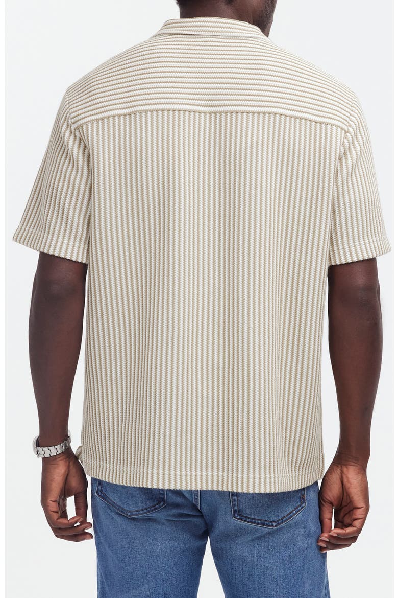 Textured Knit Camp Shirt, Alternate, color, EARTHEN GREEN