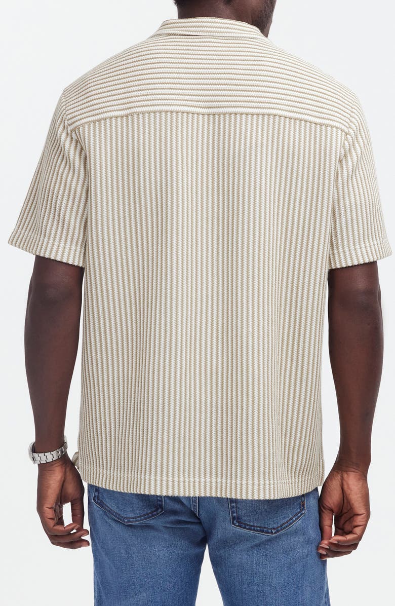 Madewell Textured Knit Camp Shirt, Alternate, color, Earthen Green