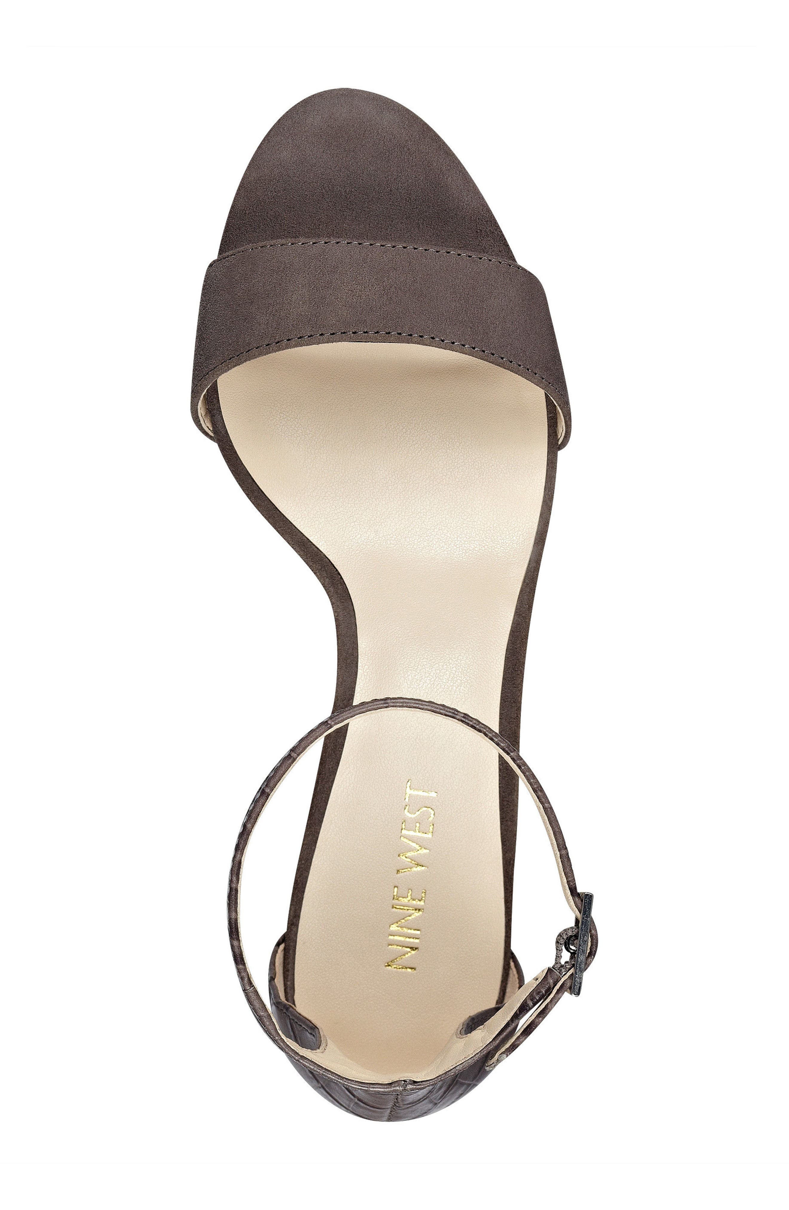 'Leisa' Ankle Strap Sandal, Alternate, color, DARK GREY SUEDE