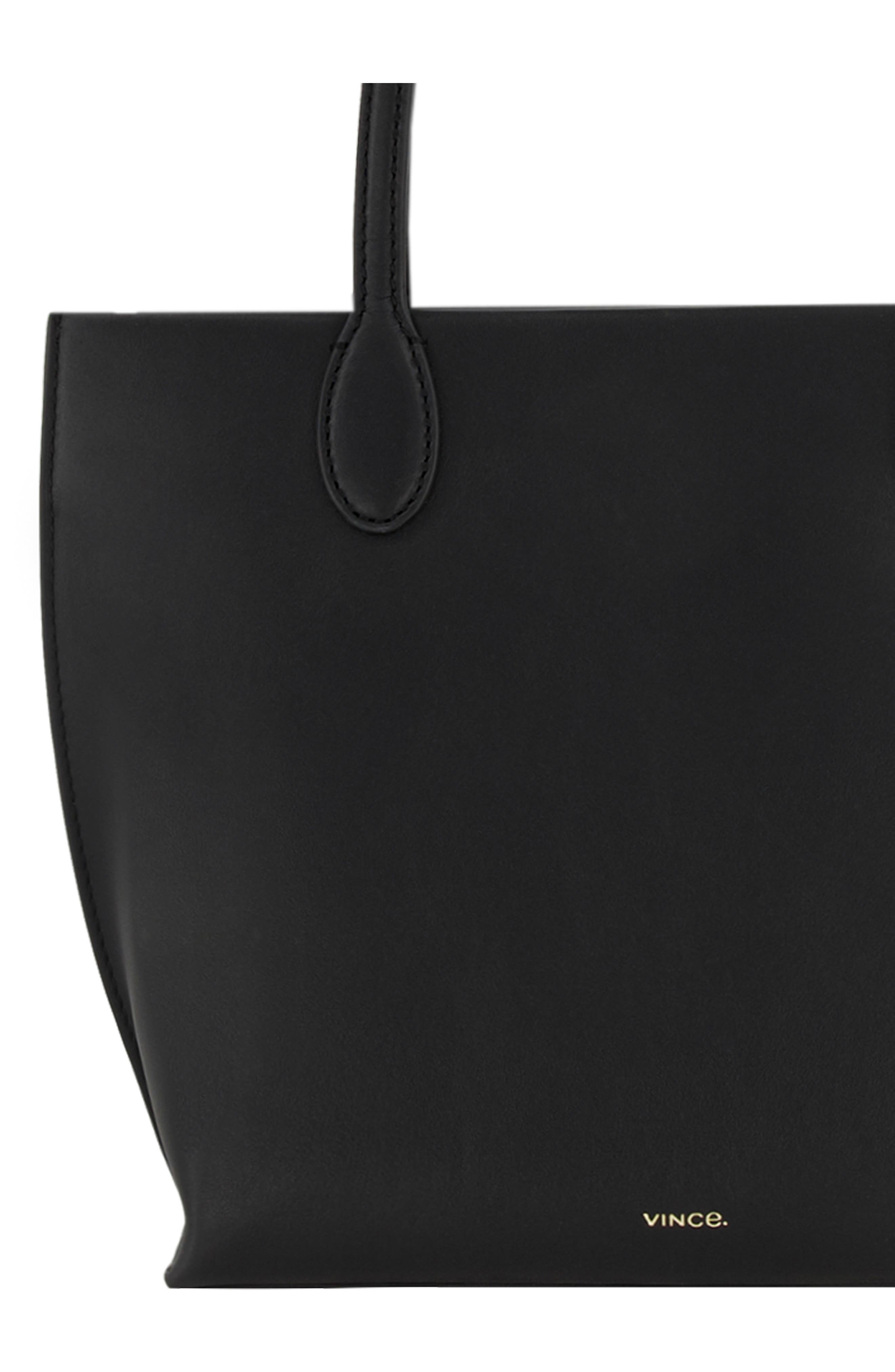 Vince Mini Athene Nappa Leather Tote, Alternate, color, Black