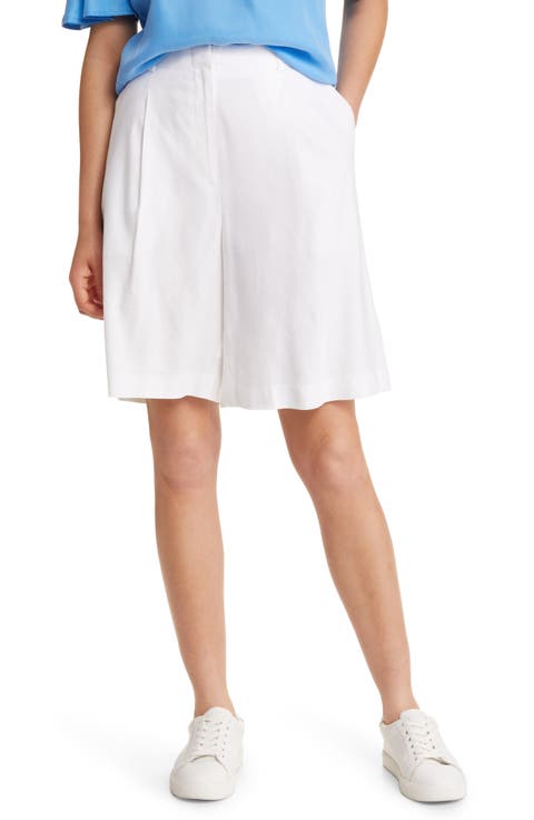 Wide Leg Linen Blend Shorts
