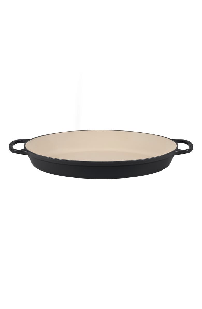 Le Creuset Signature 3 Quart Enameled Cast Iron Oval Baker, Main, color, Black