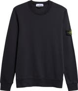 Stone Island Compass Logo Patch Cotton Crewneck Sweatshirt