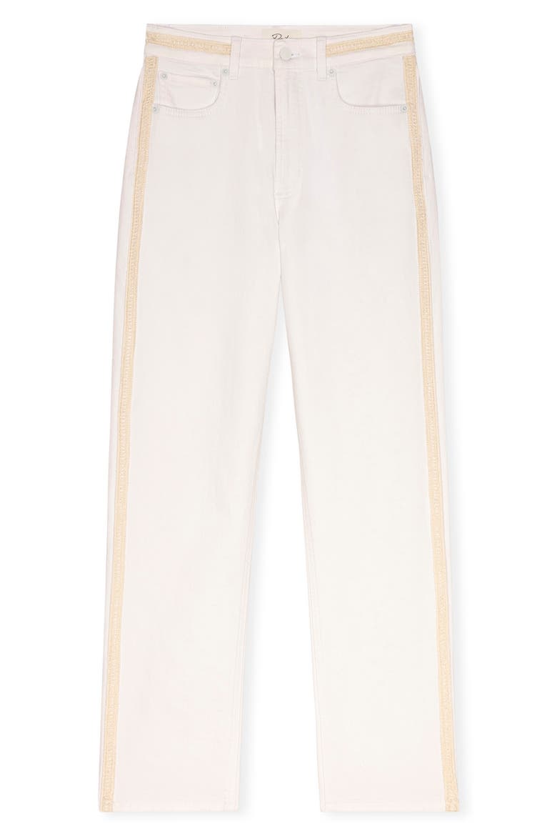 Topanga Embroidered Detail High Waist Jeans, Alternate, color, SALT WHITE BRAIDED