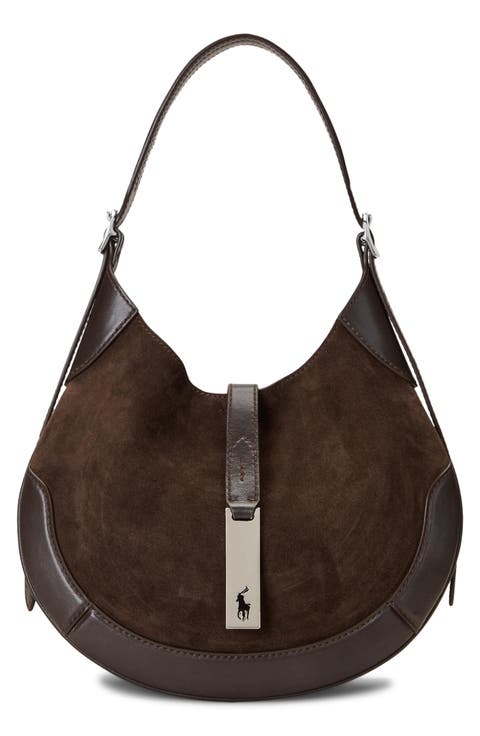 P ID Suede Hobo Bag