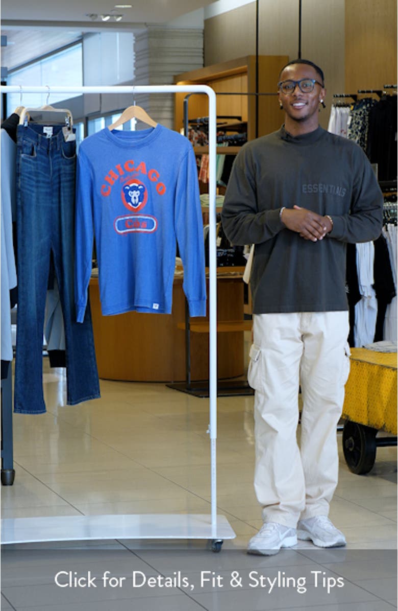 Men's Fanatics Royal Chicago Cubs Circus Catch Long Sleeve T-Shirt, sales video thumbnail