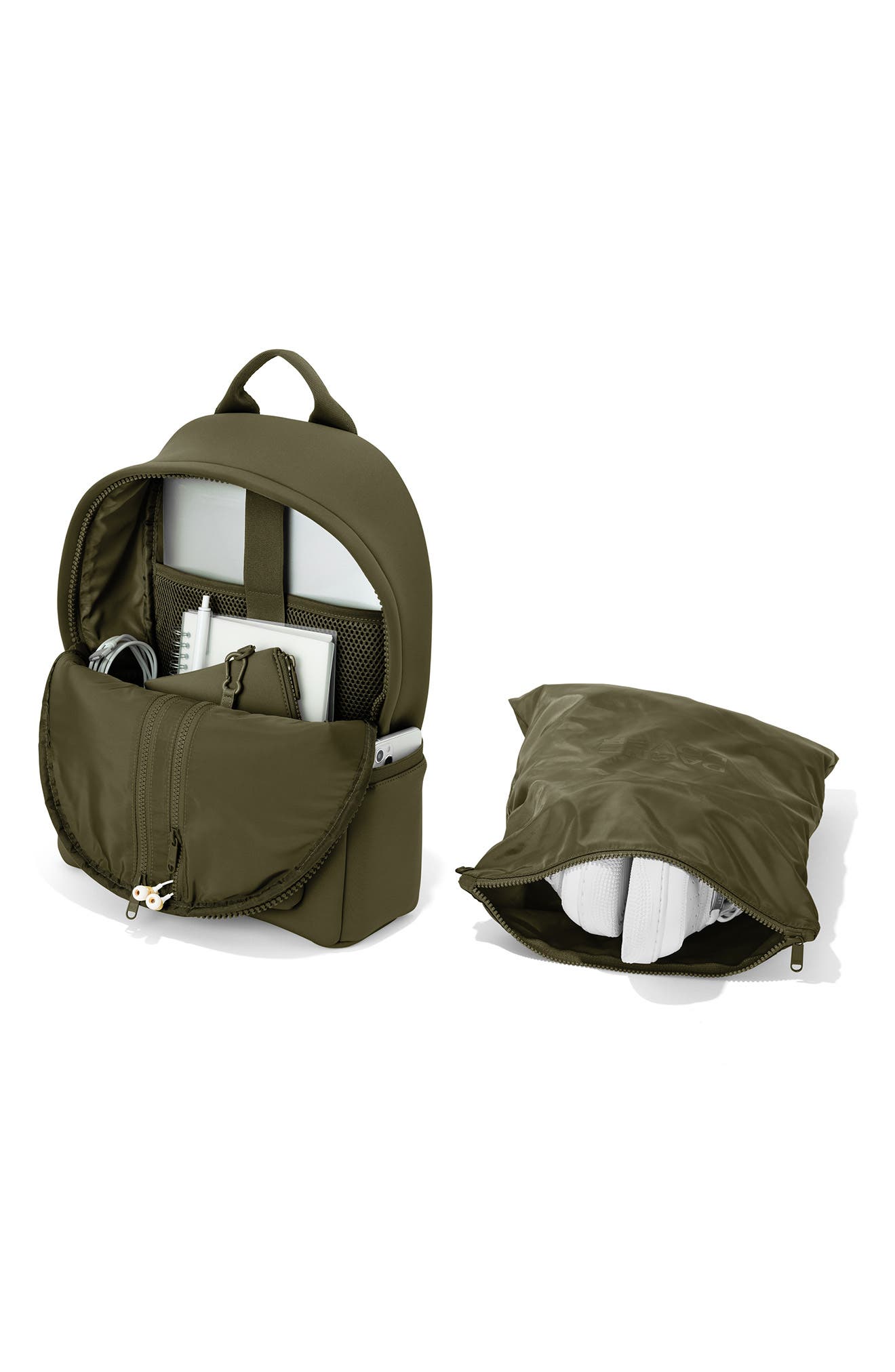 Dagne Dover Dakota Medium Neoprene Backpack, Alternate, color, Dark Moss