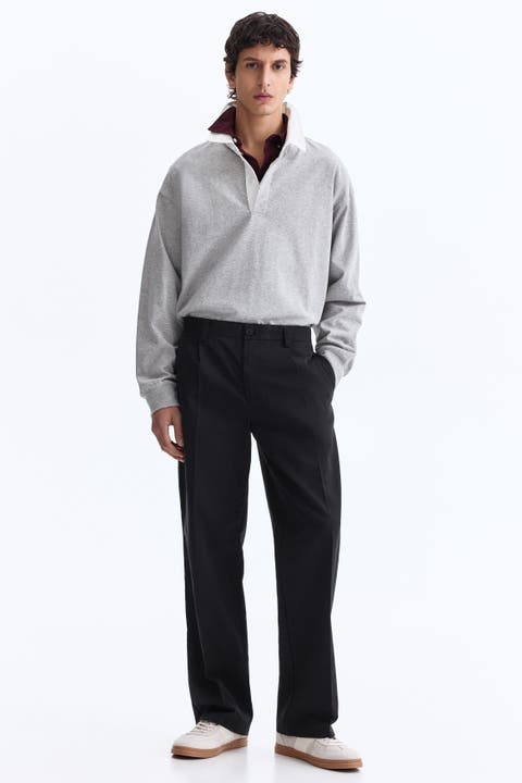 Relaxed Fit Cotton And Lyocell Tailored Trousers