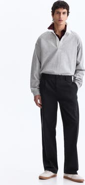 H&M Relaxed Fit Cotton And Lyocell Tailored Trousers