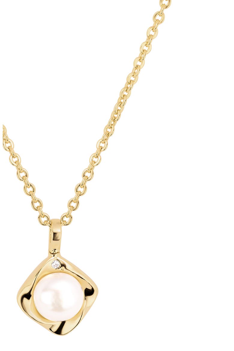 Modern Muse Faux Pearl Pendant Necklace, Alternate, color, GOLD