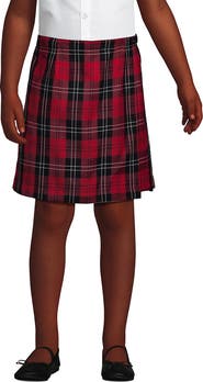 Lands' End School Uniform Girls Plaid A Line Tab Skort Top of Knee