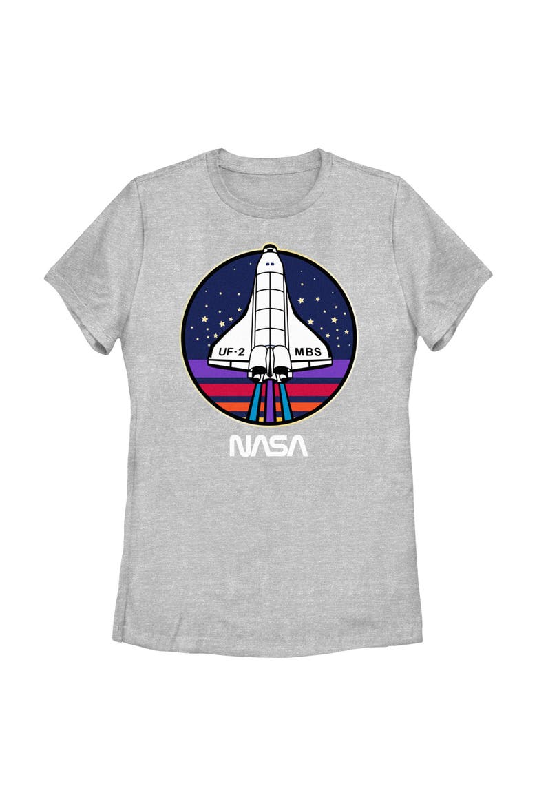 Juniors NASA Colorful Launch T Shirt, Main, color, Athletic Heather