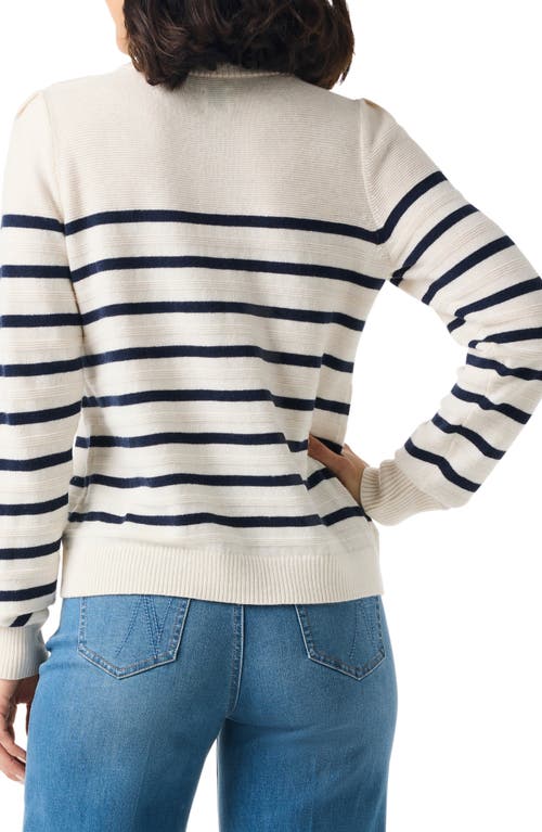 Nic + Zoe Nic+zoe Stripe Crewneck Sweater In Multi