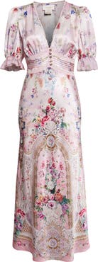 Camilla Palatial Pastels Bias Cut Silk Midi Dress