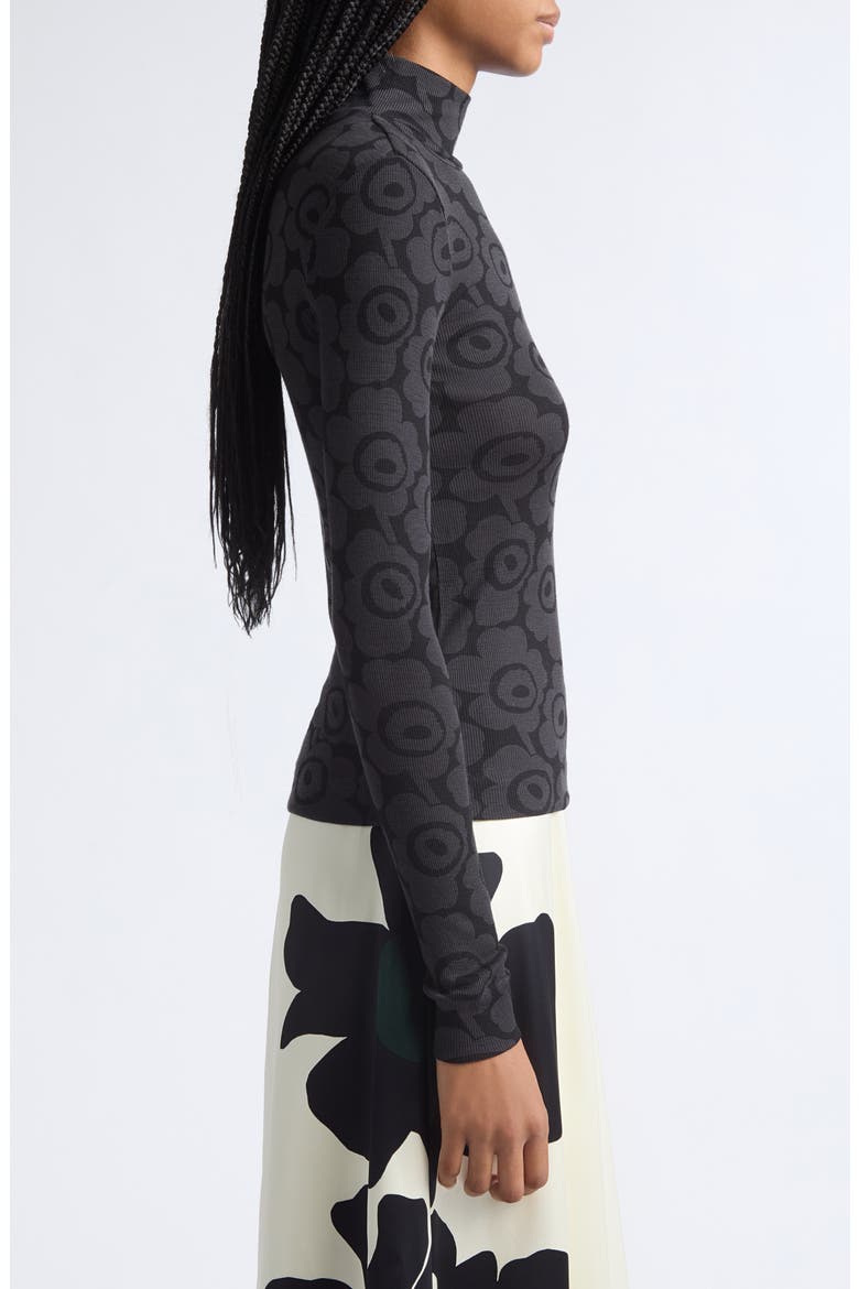 Unikko Vilpotus Wool Turtleneck Top, Alternate, color, BLACK