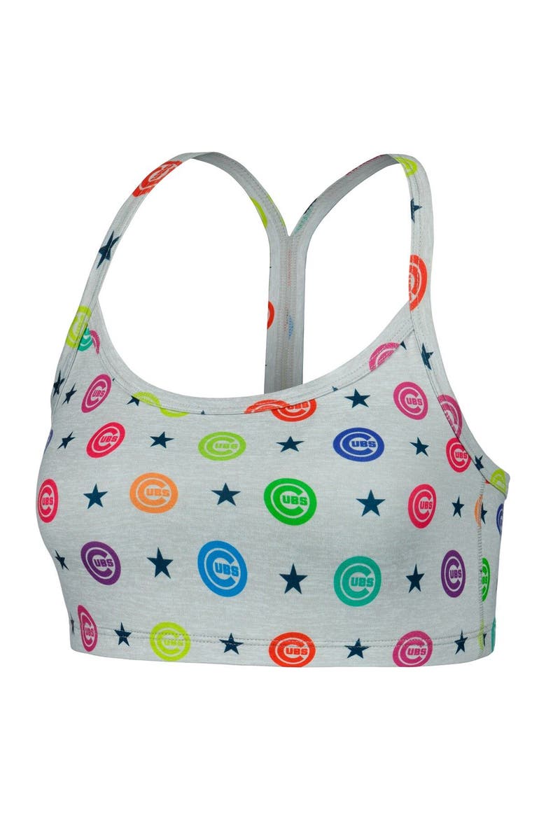 Women's Terez Gray Chicago Cubs TLC Rainbow Bra, Alternate, color, Gray