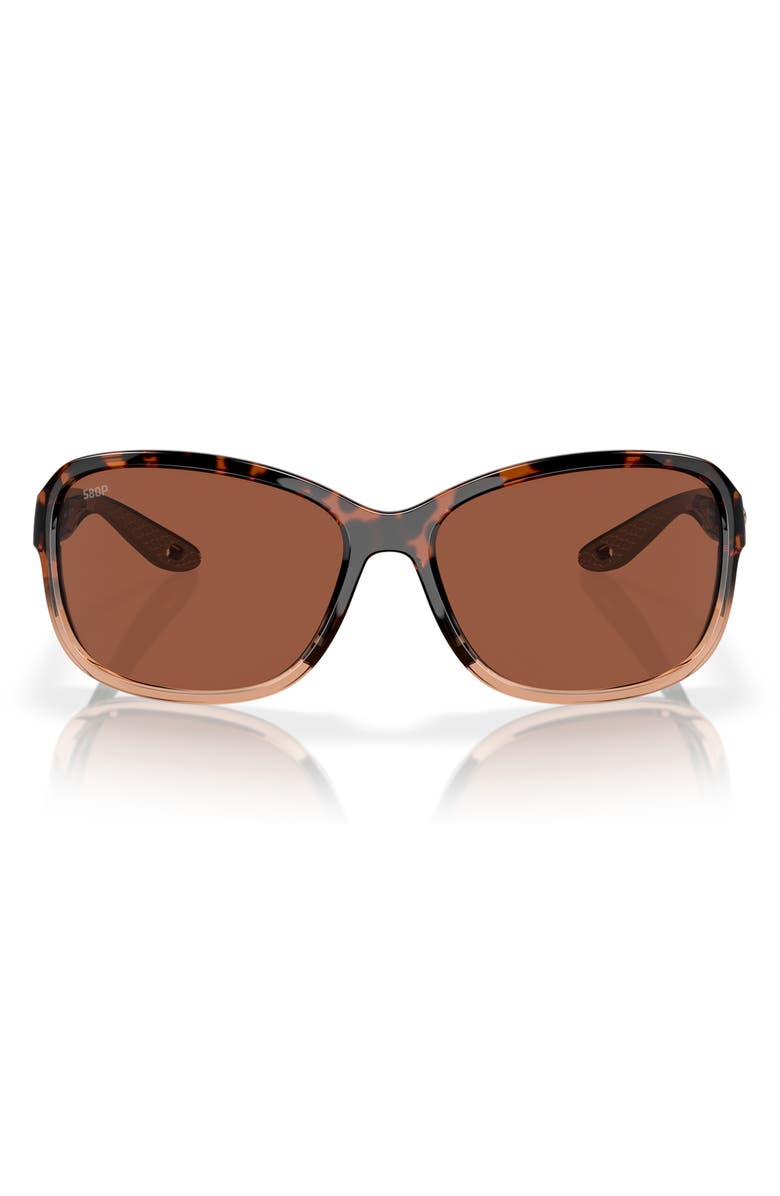 Costa Del Mar Seadrift 60mm Polarized Square Sunglasses, Main, color, Bronze