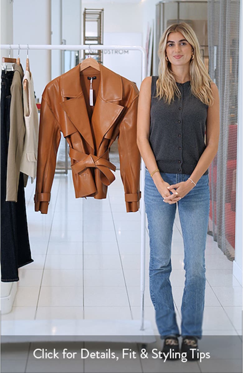 Faux Leather Crop Trench Coat, sales video thumbnail