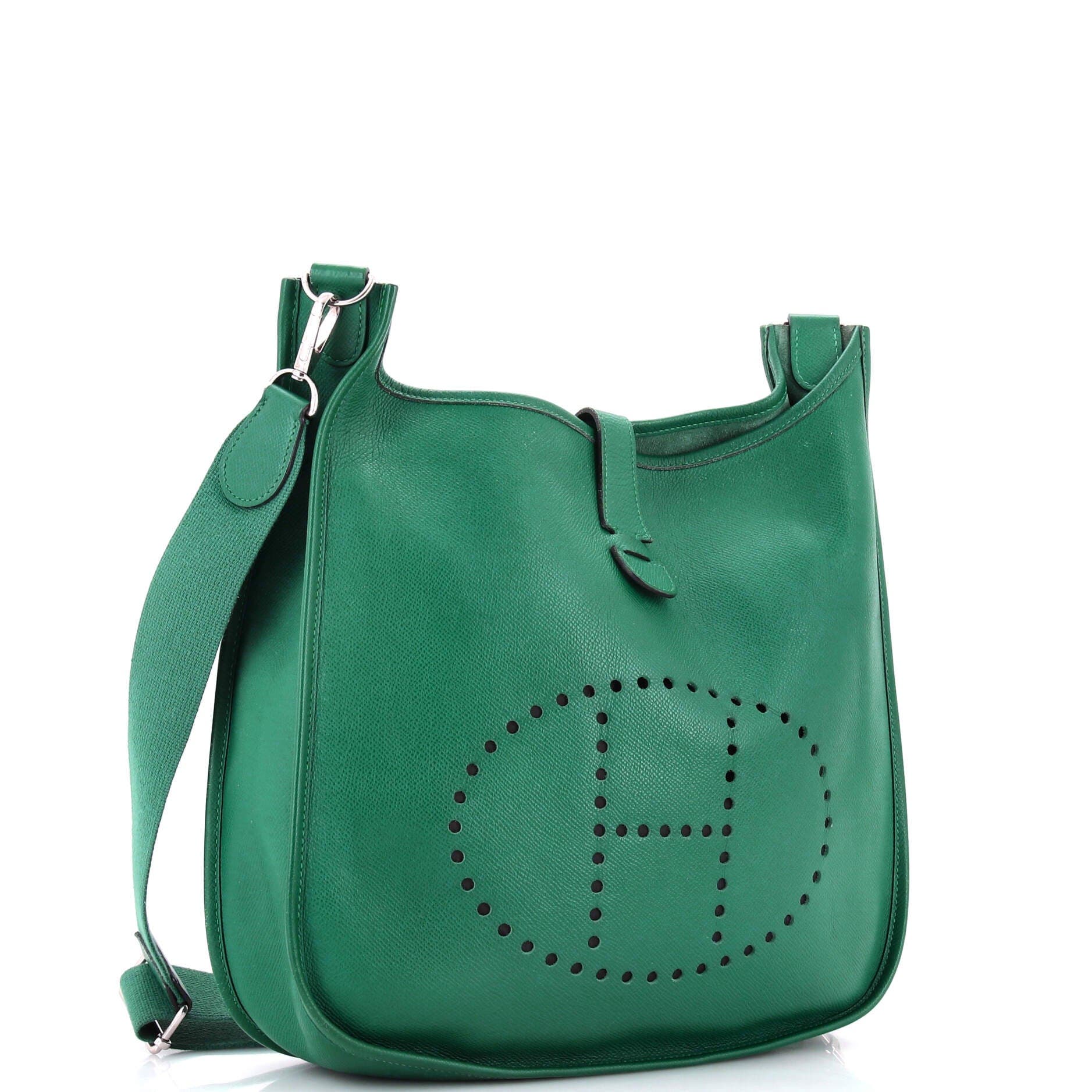 Pre-Owned Hermes Evelyne Bag Gen III Epsom GM, Alternate, color, Malachite