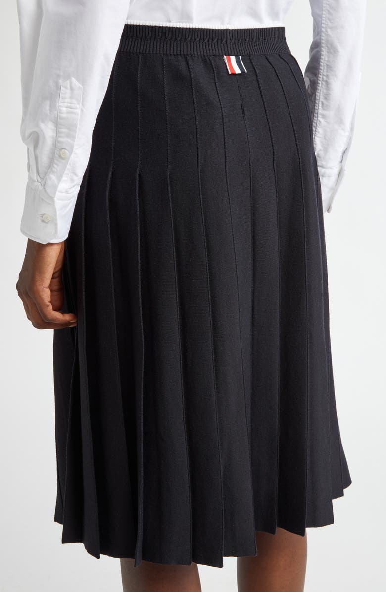 Thom Browne Pleated Wool & Silk Midi Sweater Skirt, Alternate, color, 