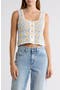 Floral Patch Crochet Button Front Tank