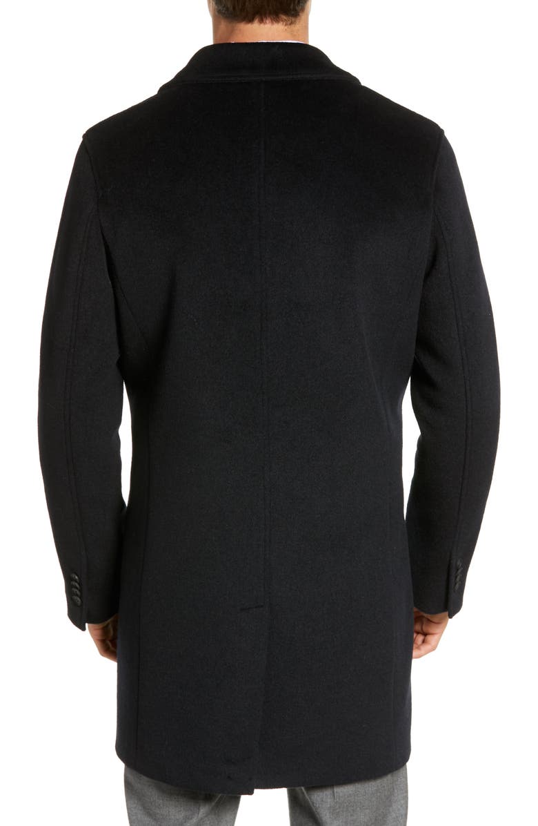 Cole Haan Regular Fit Stretch Wool Coat, Alternate, color, Navy