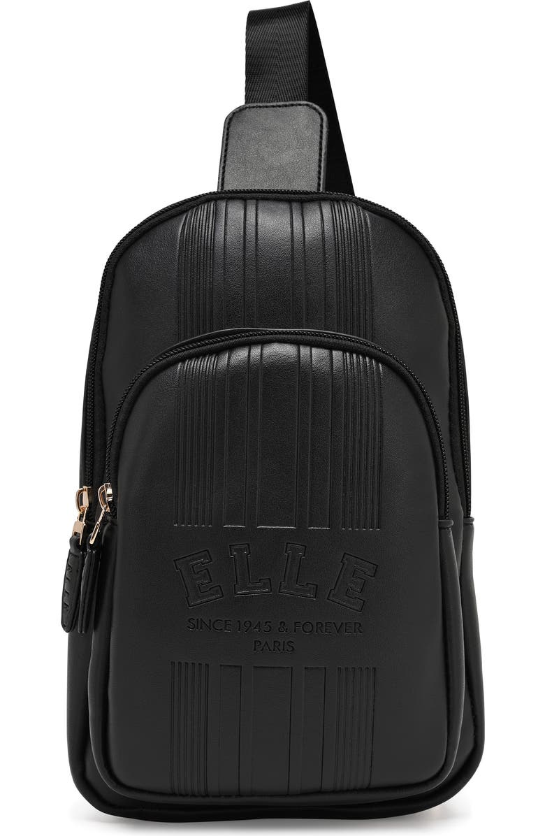 ELLE Roamer 2.8L Vegan Leather Chic Crossbody Bag, Main, color, Black