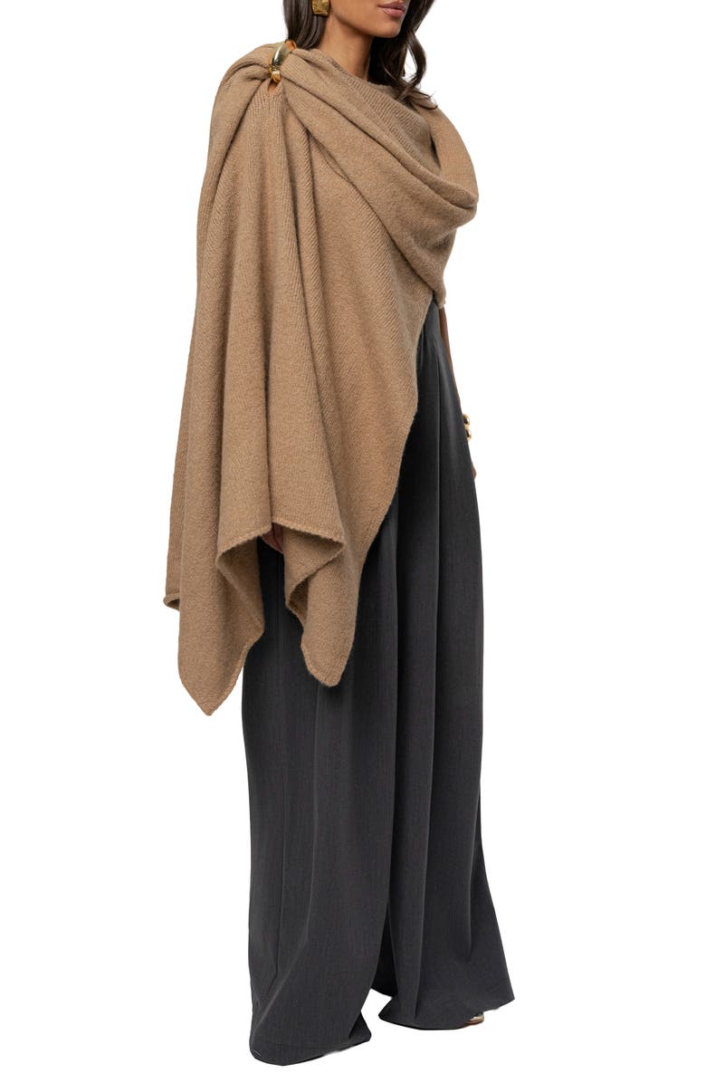 JLUXLABEL Radiance Knit Shawl, Alternate, color, Taupe