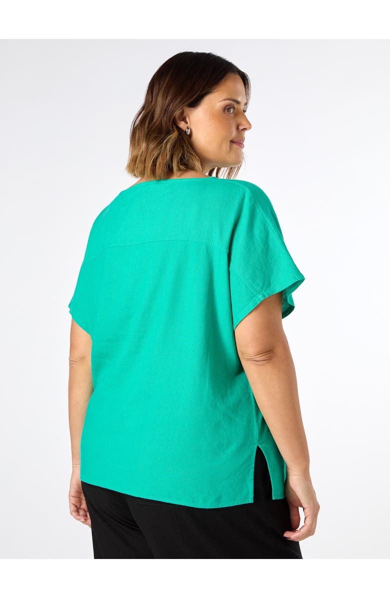 Live Unlimited Linen Seamed Detail Top, Alternate, color, Green