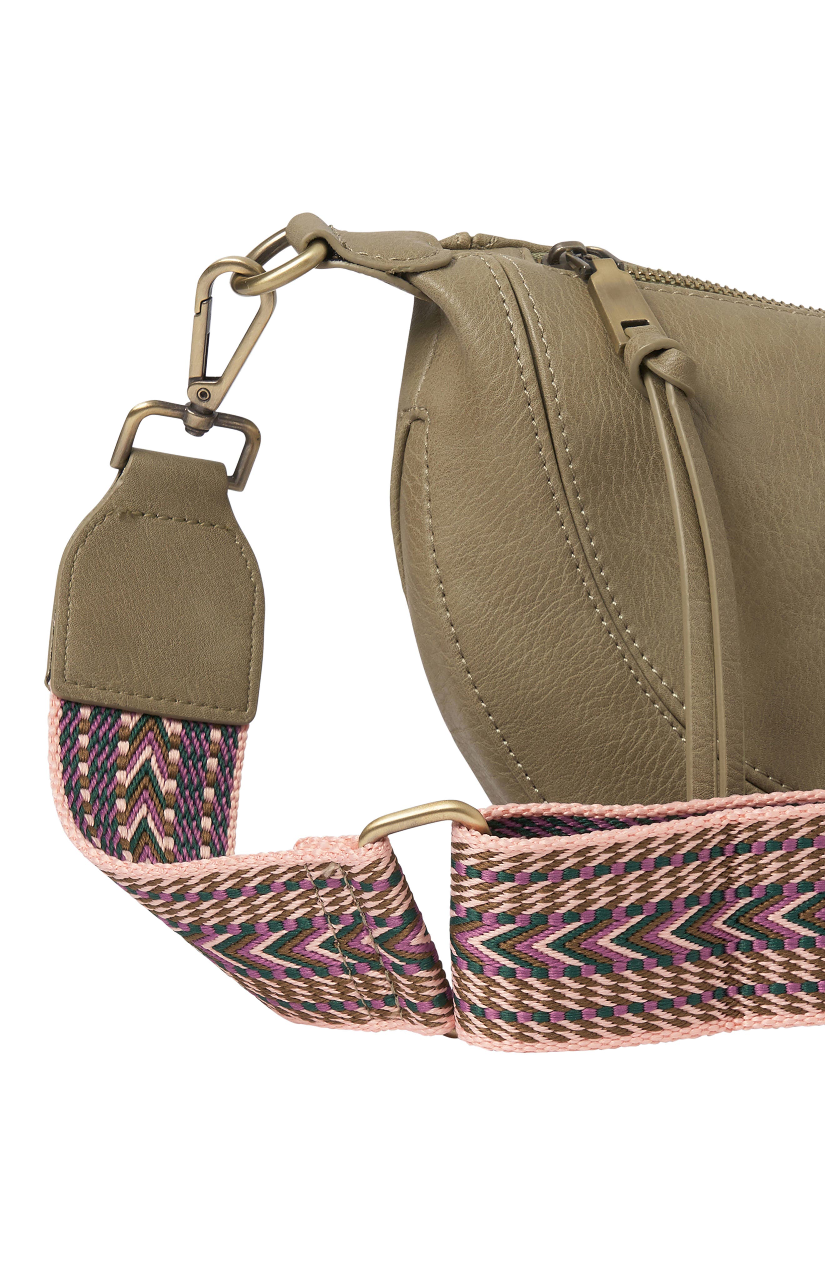 Urban Originals Super Mini Halfmoon Crossbody, Alternate, color, Khaki