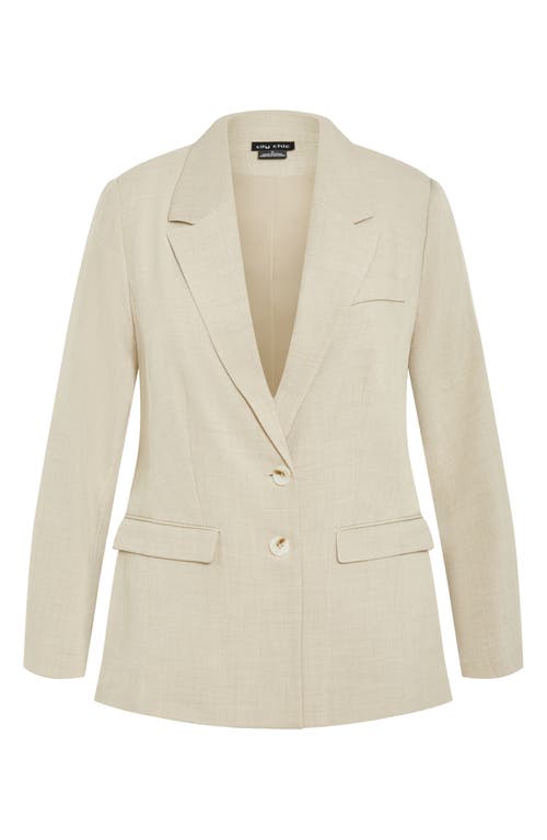 City Chic Elia Notch Lapel Stretch Blazer In Gray