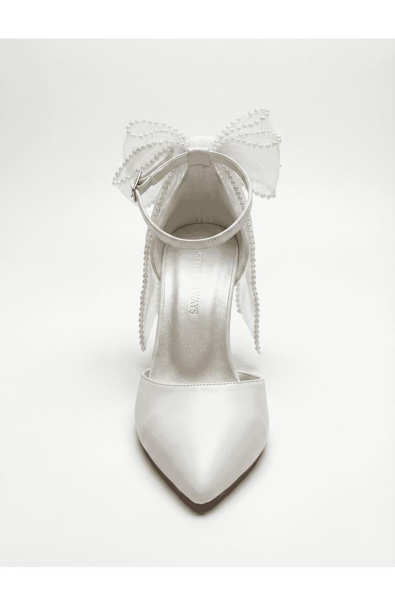 Forever & Always Shoes Elvienne Pointed Toe Block Heel Bridal Sandal, Alternate, color,