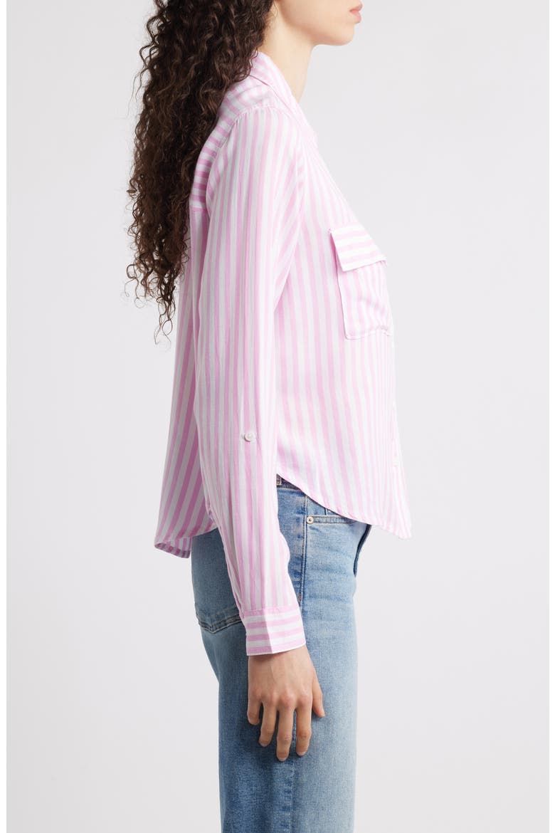 Fallon High-Low Button-Up Shirt, Alternate, color, OCEAN PINK