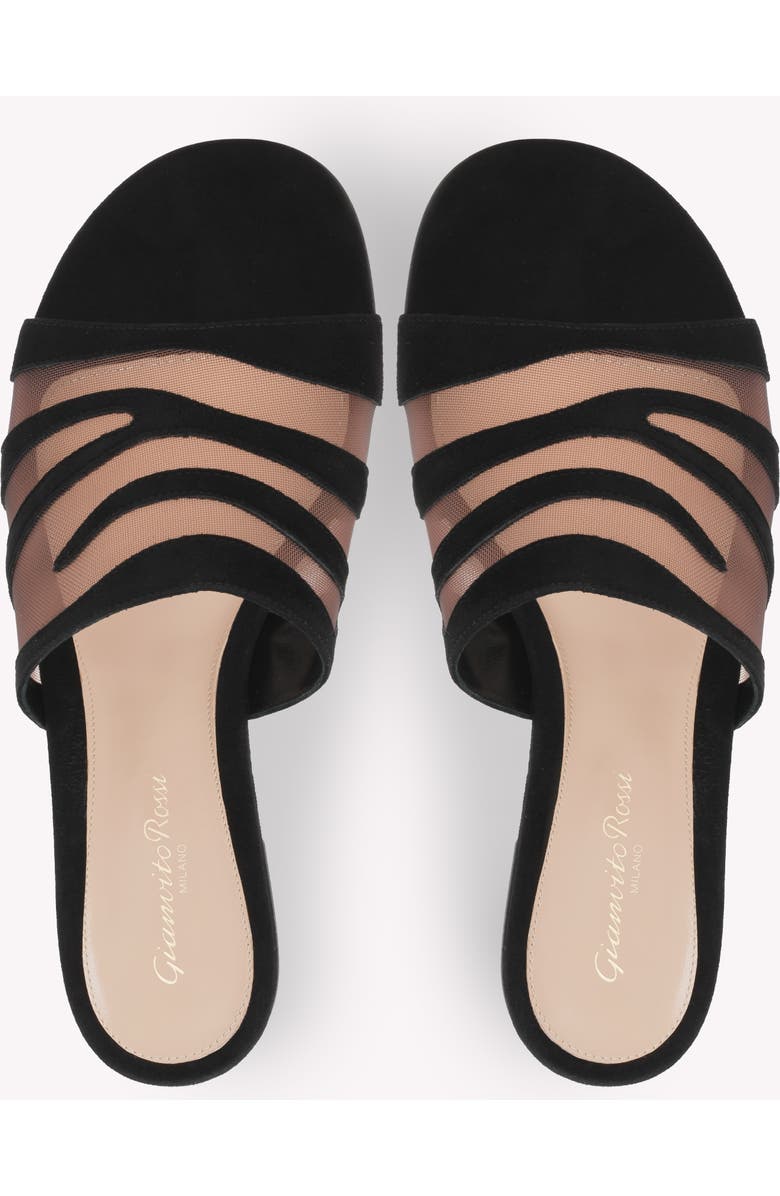 Gianvito Rossi Tigra Sandals, Alternate, color, Black Fabric And Suede