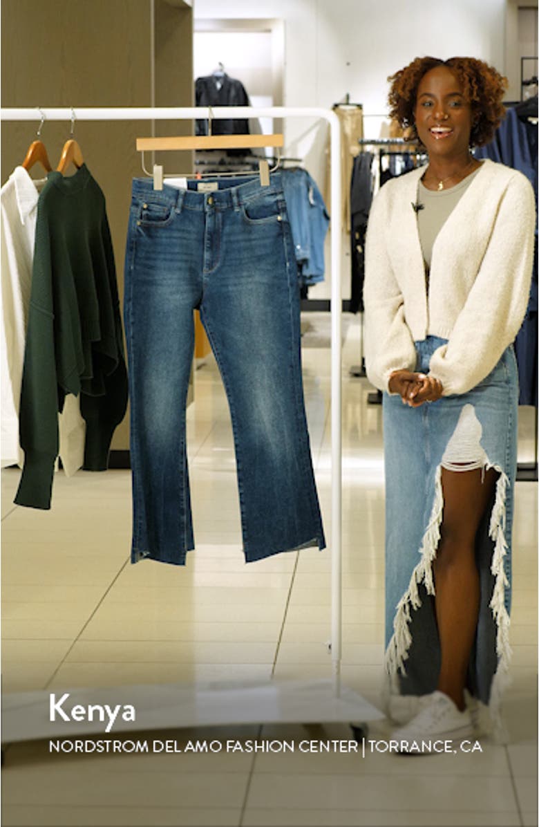 Bridget Instasculpt Raw Hem High Waist Ankle Bootcut Jeans, sales video thumbnail