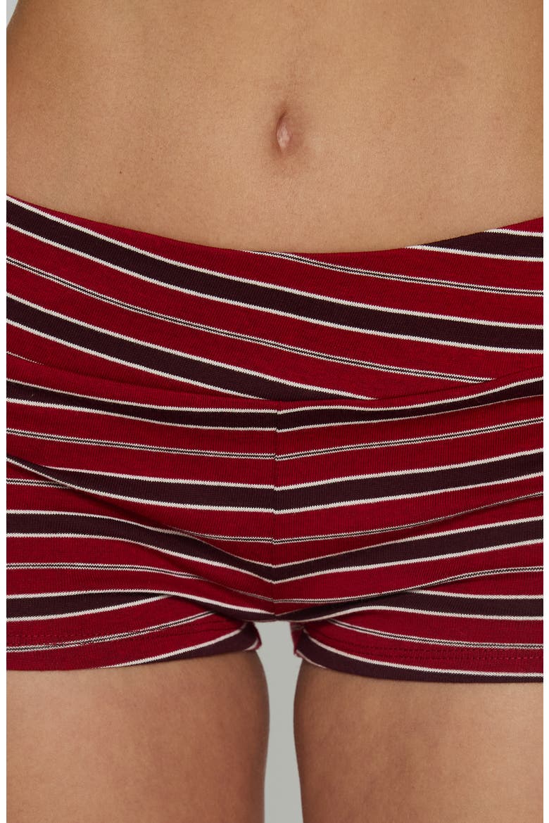 Veyona Stripe Micro Shorts, Alternate, color, RED STRIPE