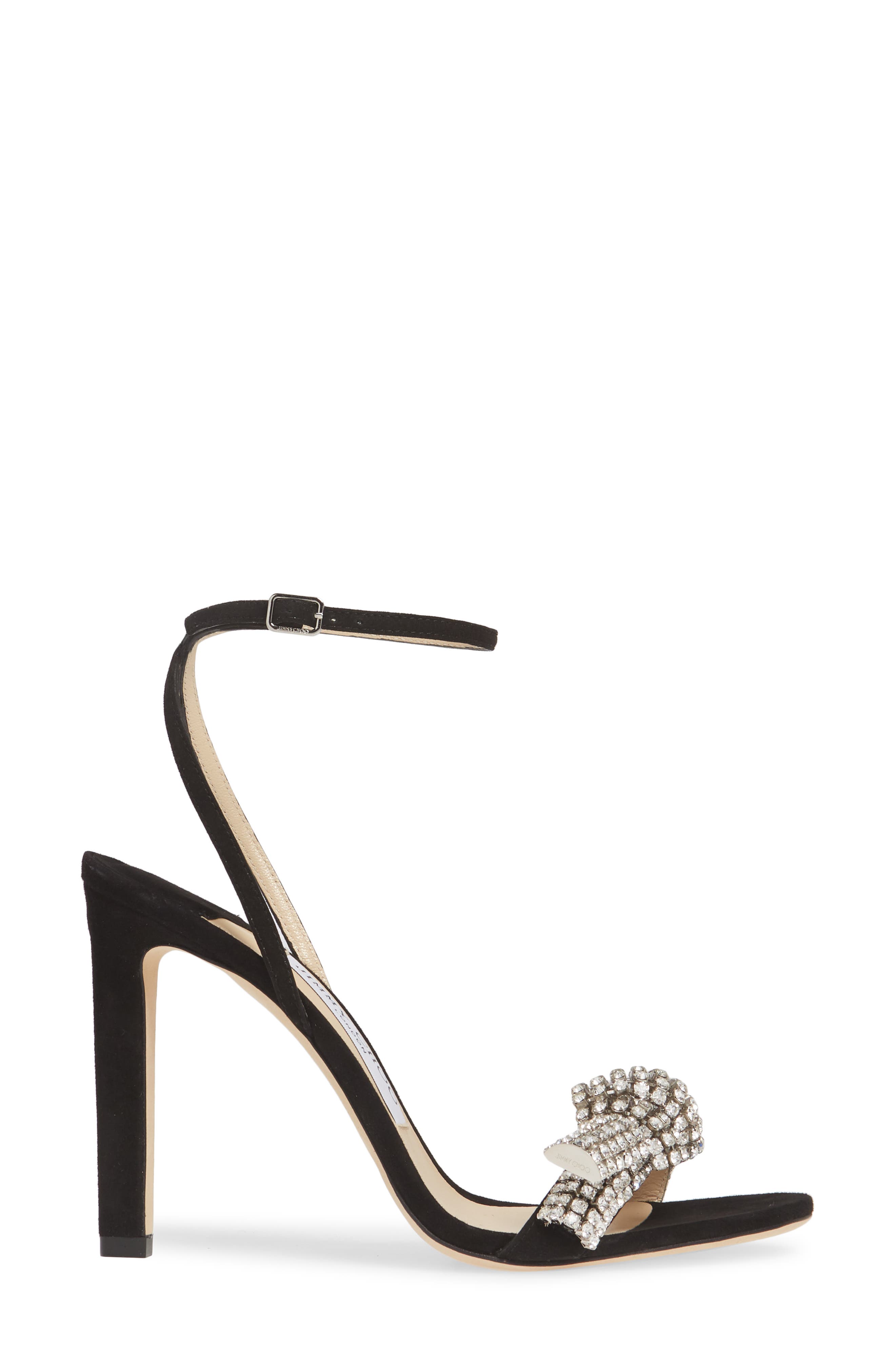 Jimmy Choo Thyra Crystal Knot Ankle Strap Sandal, Alternate, color, 