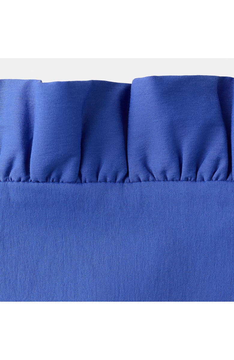 MANGO Featuring Hailey Bieber Frill Detail Cotton Blend Crop Top, Alternate, color, Blue