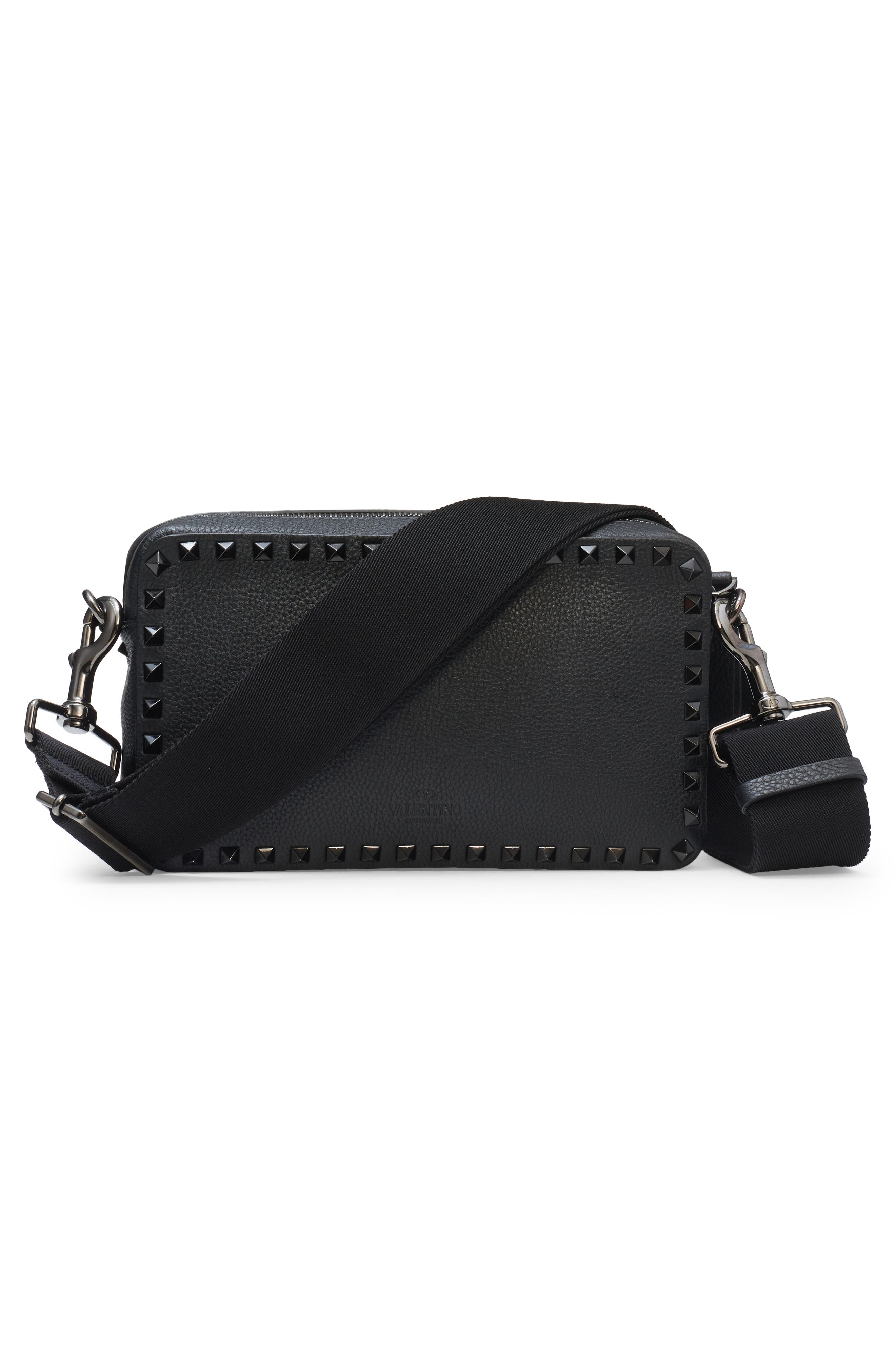Valentino Garavani Rockstud Grainy Leather Crossbody Bag, Alternate, color, 